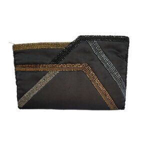 Beaded Black Delill Clutch Evening Bag Vintage